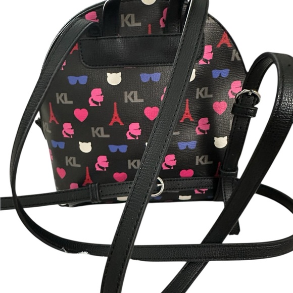 Karl Lagerfeld Paris Maybelle Backpack Bag With Signature Heart Print Black main image 13